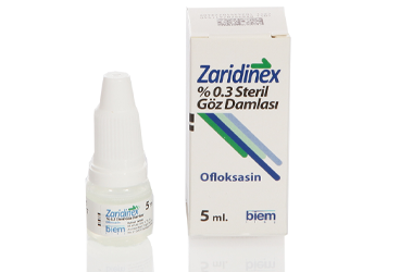 ZARIDINEX %0.3 5 ml steril göz damlası kutu görseli