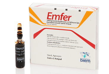 EMFER 100mg/5ml ENJEKSİYON ve infüzyon için konsantre çözelti içeren ampül kutu görseli