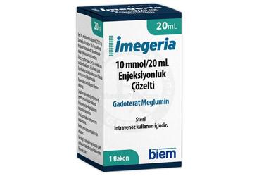 IMEGERIA 10 mmol/20 ml enjeksiyonluk çözelti (20 ml 1 flakon) kutu görseli