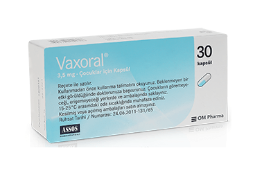 VAXORAL çocuklar için 30 kapsül kutu görseli