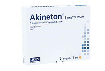 AKINETON 5 mg/ml enjeksiyon için solüsyon içeren 1 ml X 5 ampül kutu görseli