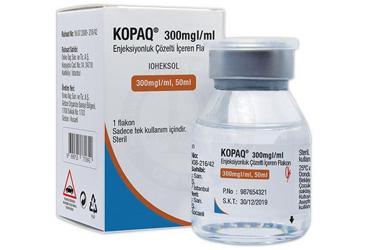 KOPAQ 300 mg/ml 50 ml enjeksiyonluk çözelti içeren flakon kutu görseli