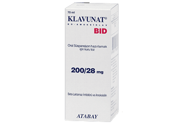 KLAVUNAT BID 200/28 mg 70 ml oral süspansiyon kutu görseli