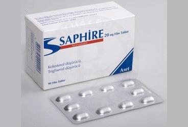 SAPHIRE 20 mg 90 film tablet kutu görseli