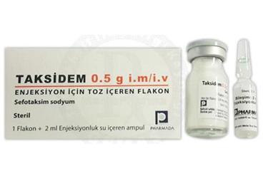 TAKSIDEM 0.5 G IM/IV enjeksiyon için toz içeren flakon kutu görseli