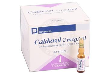 CALDEROL 2 mcg/ml I.V. enjeksiyonluk çözelti içeren 25 ampül kutu görseli