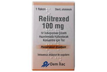 RELITREXED 100 mg IV infüzyonluk çözelti HAZIRLAMADA KULLANILACAK konsantre için toz (1 flakon) kutu görseli