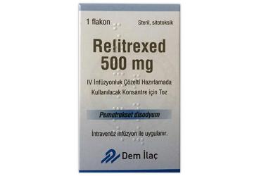 RELITREXED 500 mg IV infüzyonluk çözelti HAZIRLAMADA KULLANILACAK konsantre için toz (1 flakon) kutu görseli