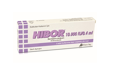 HIBOR 10000 IU/0.4 ml kullanıma hazır 2 enjektör kutu görseli