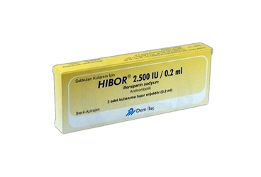 HIBOR 2500 IU/0.2 ml kullanıma hazır 2 enjektör kutu görseli