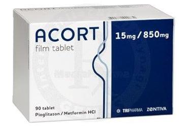 ACORT 15/850 mg 90 film tablet kutu görseli