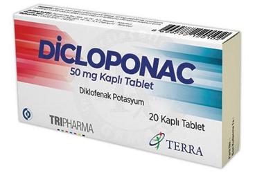 DICLOPONAC 50 mg kaplı tablet (20 tablet) kutu görseli