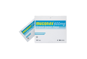 MUCONEX 600 mg granül içeren 30 saşe kutu görseli