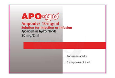APO-GO 20 mg/2 ml enj. veya inf. çözelti içeren ampül (5 ampül) kutu görseli