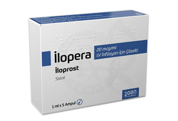 ILOPERA 20 mcg/ml IV inf. için çöz. içeren 5 ampül kutu görseli