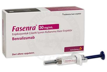 FASENRA 30 mg/ml enjeksiyonluk çözelti içeren kullanıma hazır enjektör (1 adet) kutu görseli