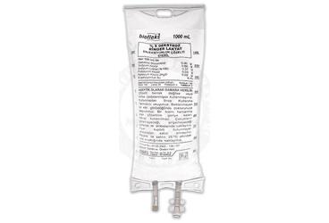 BIOFLEKS %5 DEKSTROZ RINGER LAKTAT enjektabl sol (pvc torba) 1000 ml setli kutu görseli