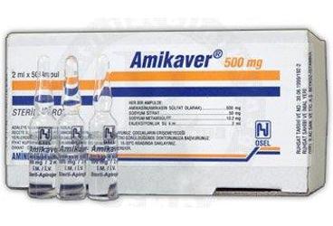 AMIKAVER 500 mg 2 ml x 50 ampül kutu görseli