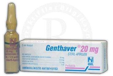 GENTHAVER 20 mg 1 ampül kutu görseli