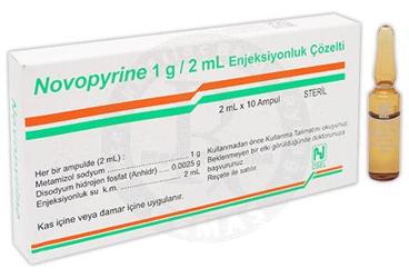 NOVOPYRINE 1 gr/2 ml 10 ampül kutu görseli