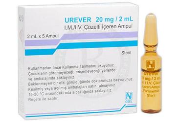 UREVER 20 mg 5 ampül kutu görseli