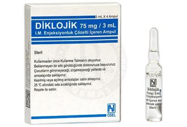 DIKLOJIK 75 mg 3 ml 4 ampül kutu görseli