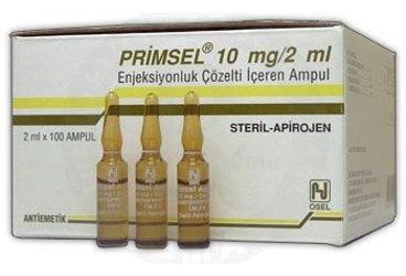 PRIMSEL 10 mg 2 ml 100 ampül kutu görseli