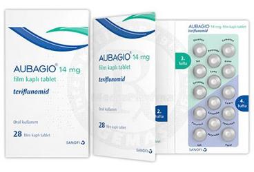 AUBAGIO 14 mg 28 film kaplı tablet kutu görseli