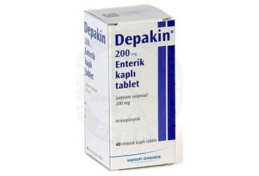 DEPAKIN 200 mg 40 enterik kaplı tablet kutu görseli
