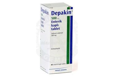 DEPAKIN 500 mg 40 enterik kaplı tablet kutu görseli