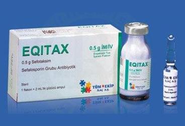 EQITAX 0.5 gr IM/IV enj.toz içeren 1 flakon kutu görseli