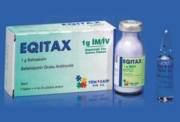 EQITAX 1 gr IM/IV enj.toz içeren 15 ml 1 flakon+ 4 ml çöz. ampül kutu görseli