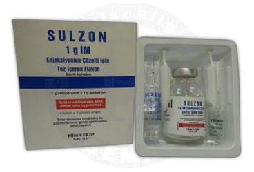 SULZON 1 gr IM enjeksiyonluk toz içeren flakon kutu görseli