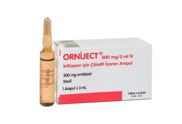 ORNIJECT 500 mg/3 ml IV inf. için çöz. içeren ampül kutu görseli