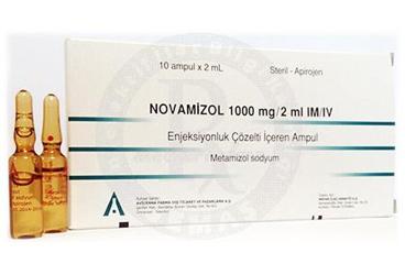 NOVAMIZOL 1000 mg/2 ml IM/IV enjeksiyon için çözelti içeren 10 ampül kutu görseli