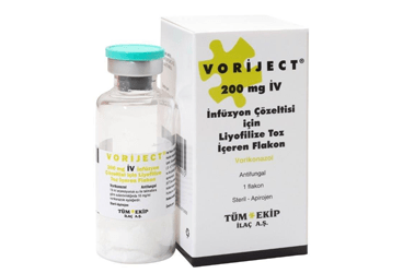 VORIJECT 200 mg IV infüzyon çözeltisi için liyofilize toz içeren flakon (1 flakon) kutu görseli