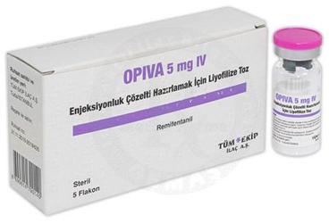 OPIVA 5 mg IV enjeksiyonluk çözelti hazırlamak için liyofilize toz (5 adet) kutu görseli
