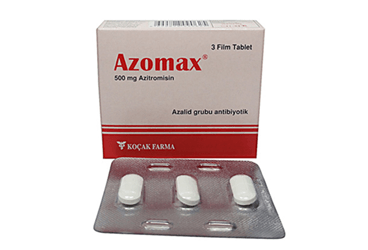 AZOMAX 500 mg 3 film tablet { 8699828090625 } kutu görseli