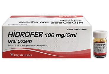 HIDROFER 100 mg/5 ml oral çözelti (10 flakon) kutu görseli
