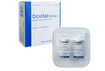 DOXITAX 20 mg steril apirojen IV inf. çöz. içeren flakon kutu görseli