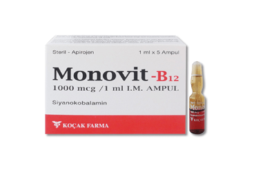 MONOVIT B12 1000 mcg/1 ml IM 5 ampül kutu görseli