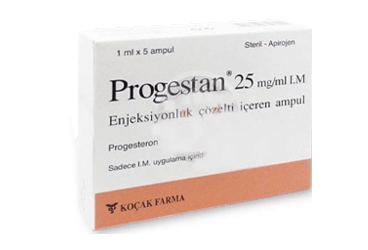 PROGESTAN 25 mg/ml IM enj. çöz. içeren 5 ampül kutu görseli