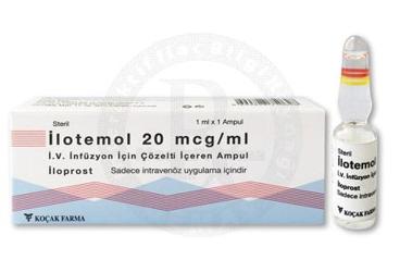 ILOTEMOL 20 mcg/ml IV infüzyon için çözelti içeren ampül (1 ampül) kutu görseli