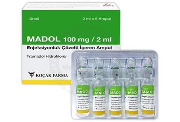 MADOL 100 mg/2ml enjeksiyonluk çözelti içeren ampül (5 ampül) kutu görseli