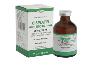 CISPLATIN-KOCAK 25 mg/50 ml IV infüzyon için konsantre solüsyon içeren flakon kutu görseli