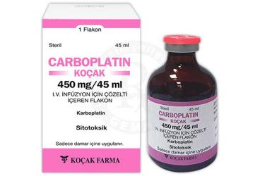 CARBOPLATIN-KOCAK 450 mg/45 ml IV infüzyon için solüsyon içeren flakon kutu görseli