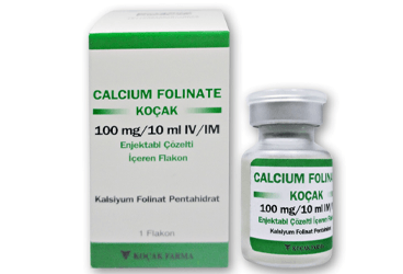 CALCIUM FOLINATE KOCAK 100 mg/10 ml IV/IM enjektabl çözelti içeren flakon kutu görseli