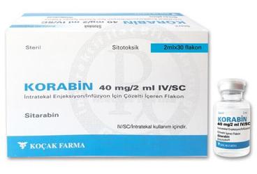 KORABIN 40 mg/2 ml IV/SC INTRATEKAL enjeksiyon infüzyon için çözelti içeren flakon (30 flakon) kutu görseli
