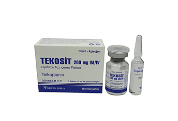 TEKOSIT 200 mg IM/IV liyofilize toz içeren 1 ampül kutu görseli