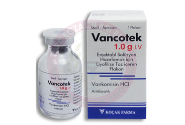 VANCOTEK 1 gr IV enjektabl solüsyon hazırlamak için liyofilize toz içeren flakon kutu görseli